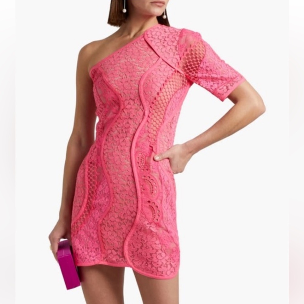 Nwt  Stella McCartney   One-Shoulder Lace Mini Dress,